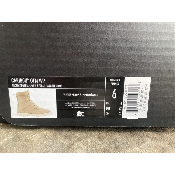 Sorel Caribou OTM WP Waterproof Suede Lace Up Boots Natural Tan Women Size 6 - Picture 8 of 8